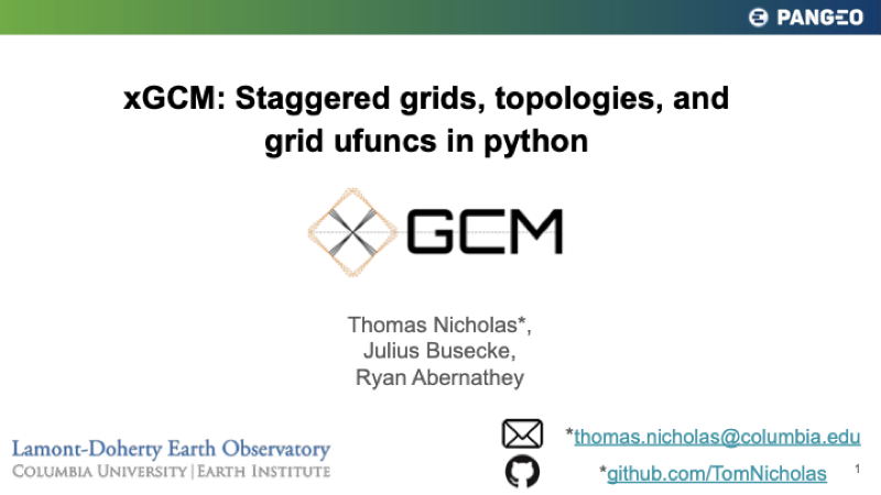 First slide of xGCM