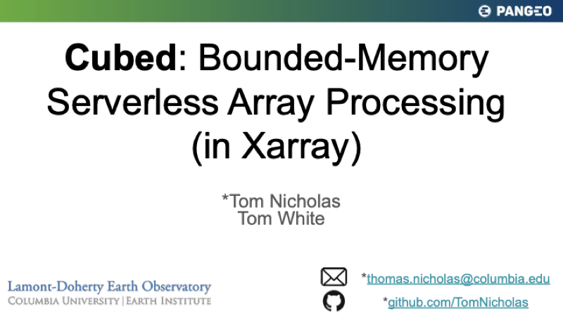 First slide of Cubed-xarray lightning talk